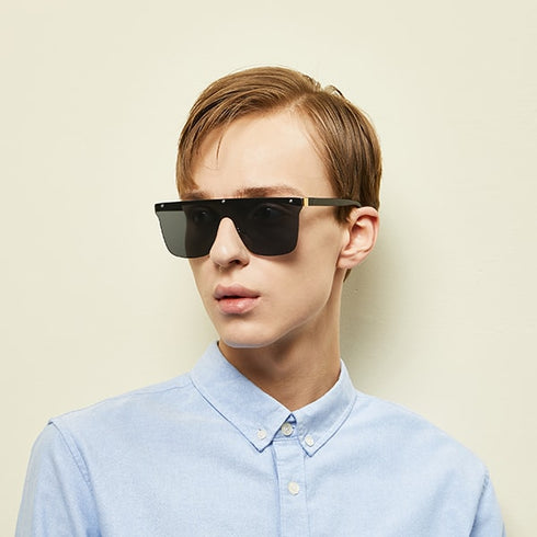Square large Metal Men's Sunglasses Aviles